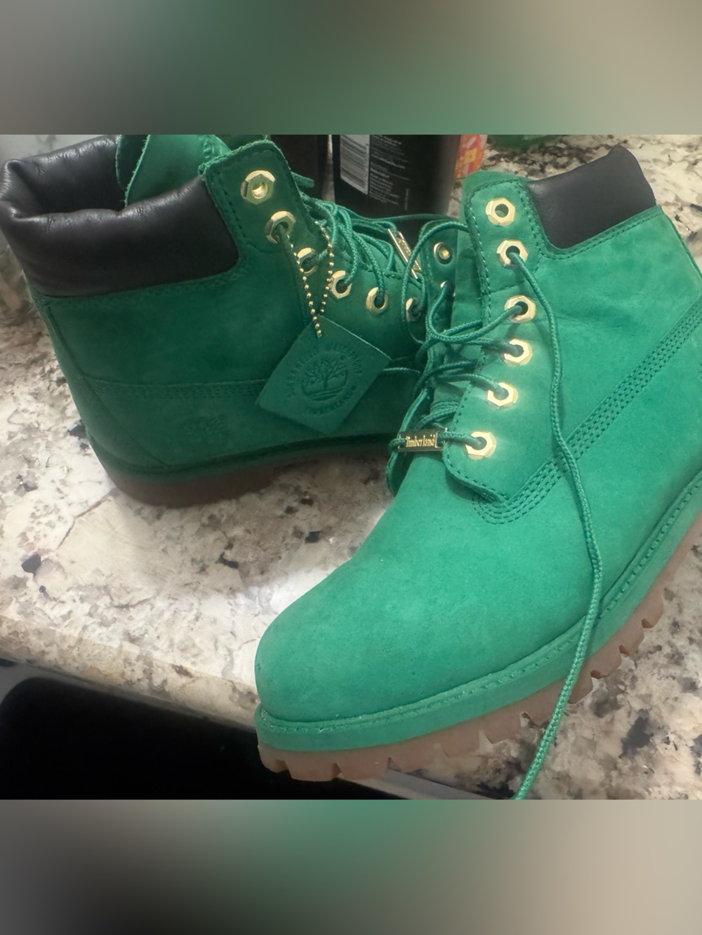 Special edition Timberland Women's Emerald Green Lace-Up Suede Boots